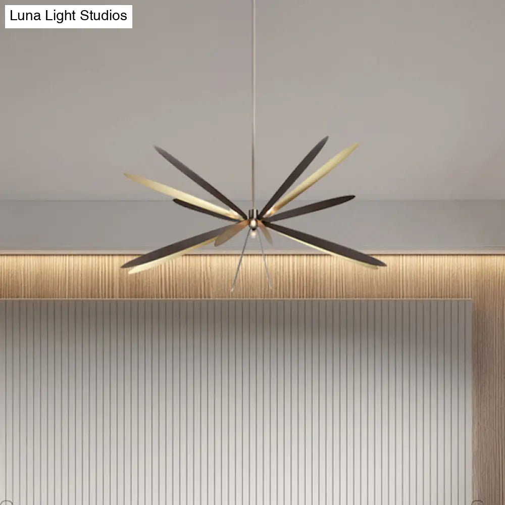 Sleek Black Dragonfly 6-Bulb Ceiling Chandelier - Simplicity & Elegance Combined!