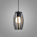 Sleek Black Geometric Iron Hanging Pendant Light Fixture - Simplicity With 1 Bulb For Corridors /