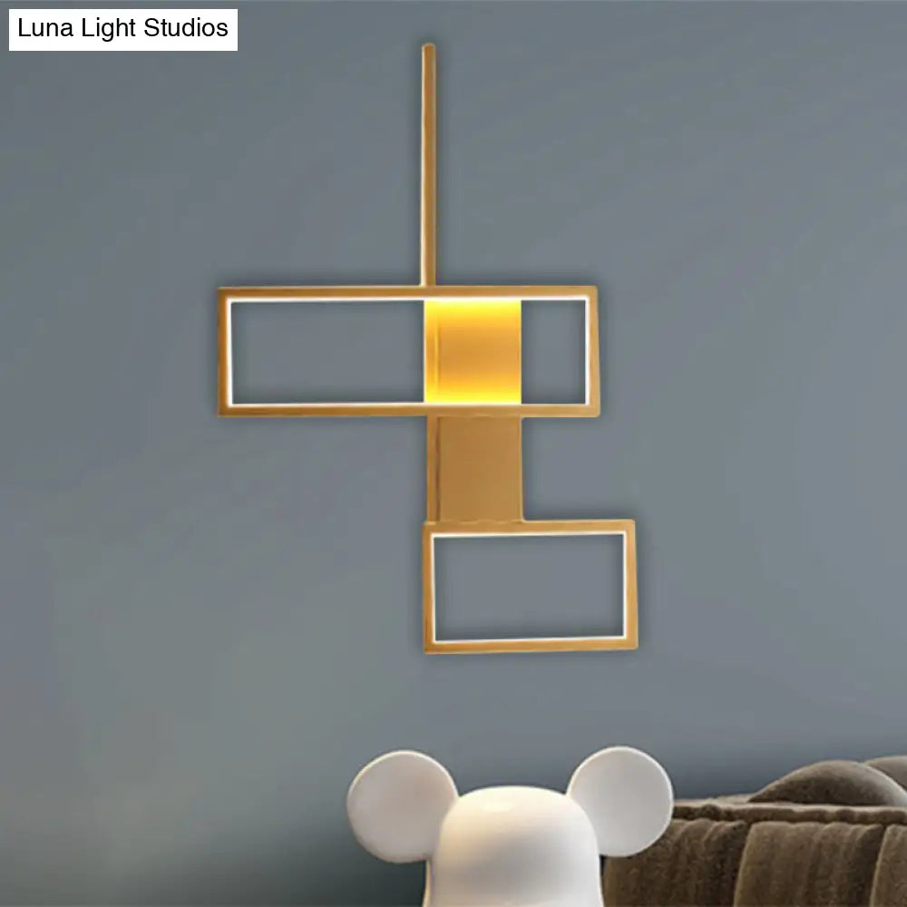 Sleek Black/Gold Rectangle Semi Flush Led Ceiling Light - 19’/27.5’/35.5’ L Easy - To -