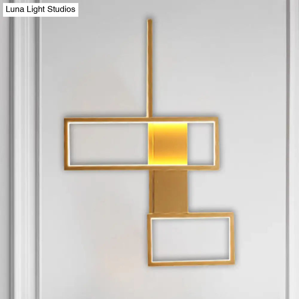 Sleek Black/Gold Rectangle Semi Flush Led Ceiling Light - 19’/27.5’/35.5’ L Easy - To -