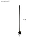 Sleek Black Iron Wall Light Fixture - Needle Sword Design 23.5/31.5 Inches High Led Sconce For