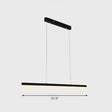 Sleek Black Linear Chandelier: Simplicity Acrylic Led Pendant Light For Office / 31.5 Natural