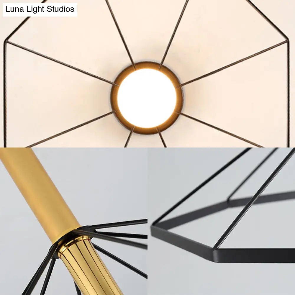 Sleek Black Metal Semi Flush Ceiling Light - Minimalist 1 Fixture Perfect For Lobby