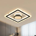 Sleek Black Square Flush Led Ceiling Light Fixture Ideal For Dining Room 16’/19.5’ Wide / 16’