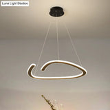 Sleek Black Triangle Chandelier: Led Suspension Light In White/Warm