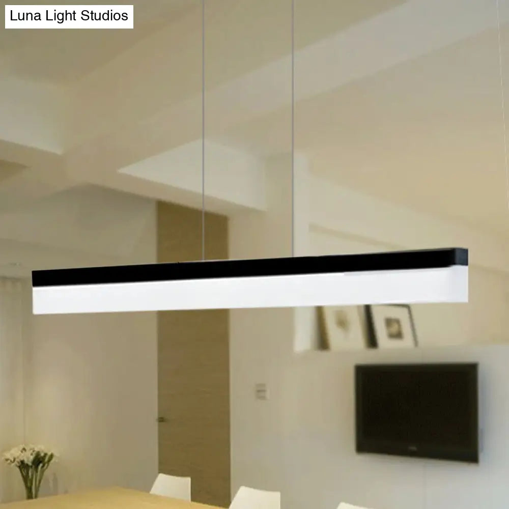 Minimalist Led Pendant Light In Black White Or Brown - Warm Natural Lighting 31.5 39 47 Wide /
