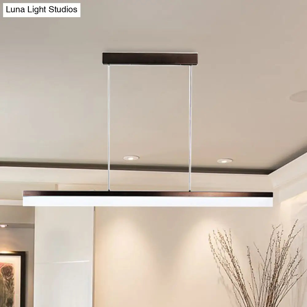 Minimalist Led Pendant Light In Black White Or Brown - Warm Natural Lighting 31.5 39 47 Wide /