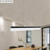 Sleek Black/White/Brown Linear Pendant Led Light In Warm/White/Natural 31.5’/39’/47’ Wide