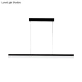 Sleek Black/White/Brown Linear Pendant Led Light In Warm/White/Natural 31.5’/39’/47’ Wide