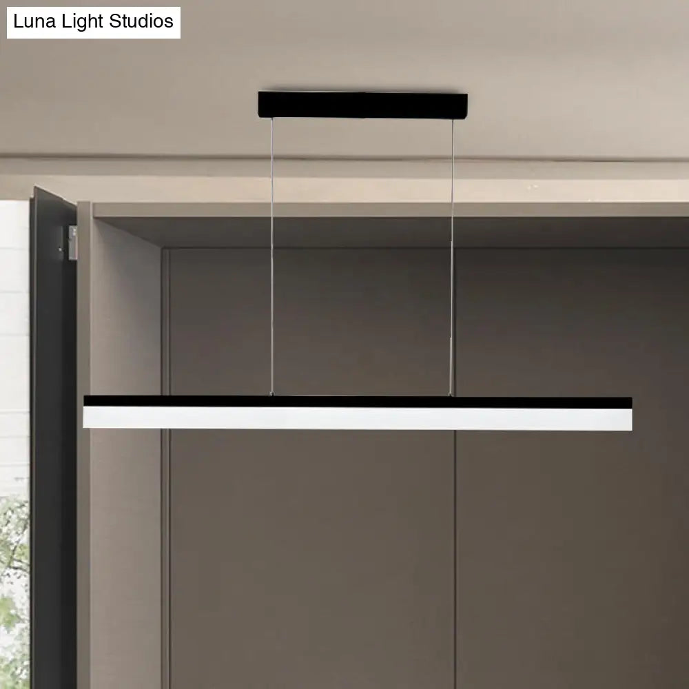 Sleek Black/White/Brown Linear Pendant Led Light In Warm/White/Natural 31.5’/39’/47’ Wide