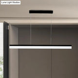 Sleek Black/White/Brown Linear Pendant Led Light In Warm/White/Natural 31.5’/39’/47’ Wide