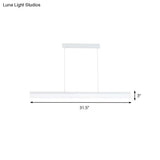 Sleek Black/White/Brown Linear Pendant Led Light In Warm/White/Natural 31.5’/39’/47’ Wide