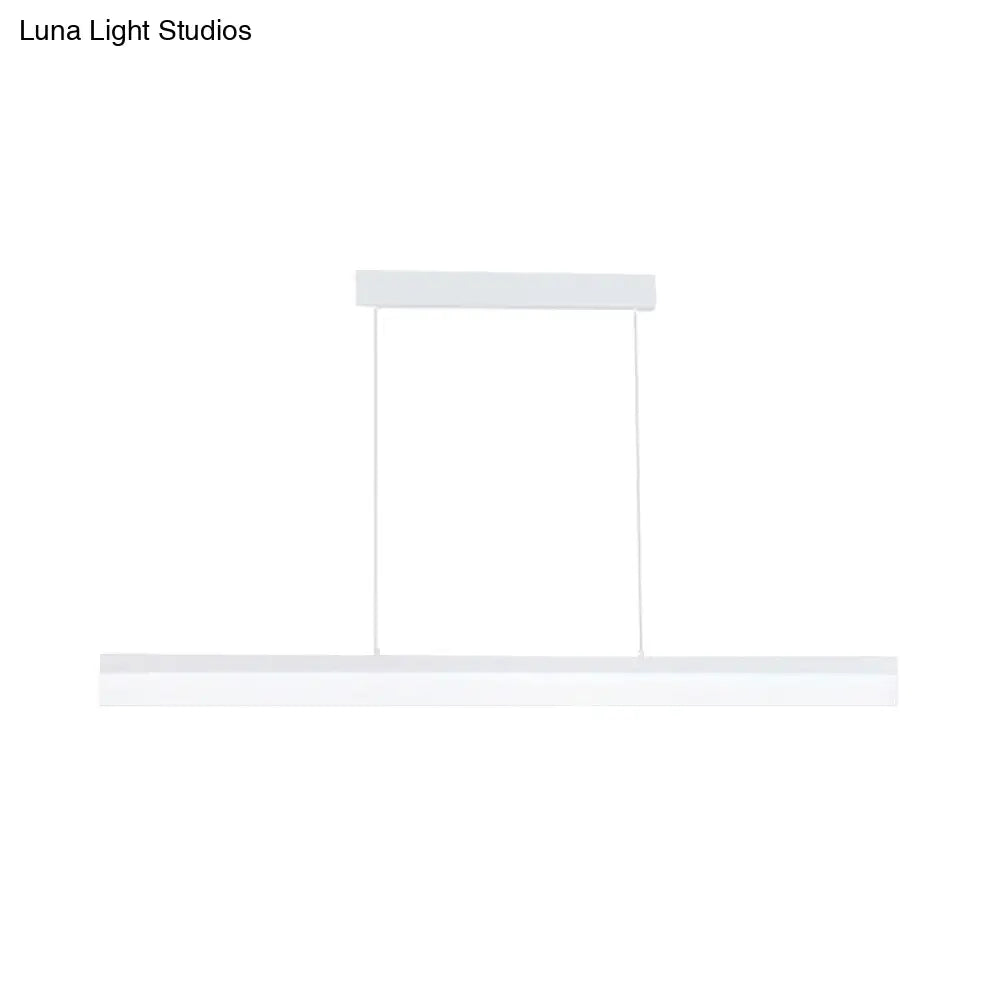 Sleek Black/White/Brown Linear Pendant Led Light In Warm/White/Natural 31.5’/39’/47’ Wide