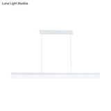 Sleek Black/White/Brown Linear Pendant Led Light In Warm/White/Natural 31.5’/39’/47’ Wide
