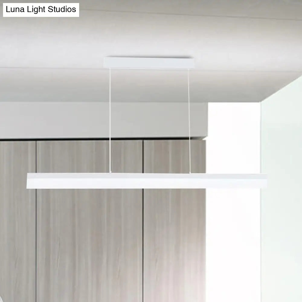 Sleek Black/White/Brown Linear Pendant Led Light In Warm/White/Natural 31.5’/39’/47’ Wide