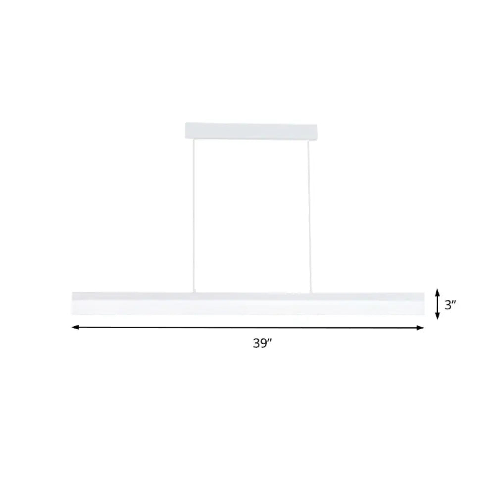 Minimalist Led Pendant Light In Black White Or Brown - Warm Natural Lighting 31.5 39 47 Wide