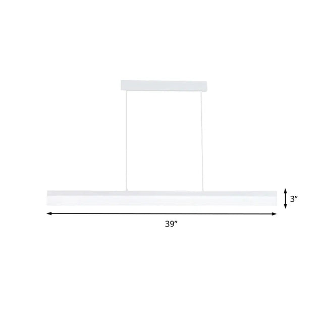 Minimalist Led Pendant Light In Black White Or Brown - Warm Natural Lighting 31.5 39 47 Wide