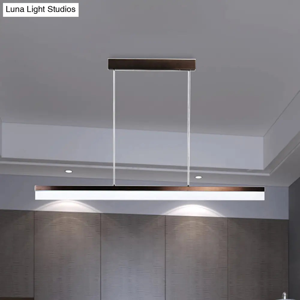 Minimalist Led Pendant Light In Black White Or Brown - Warm Natural Lighting 31.5 39 47 Wide /
