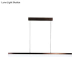 Sleek Black/White/Brown Linear Pendant Led Light In Warm/White/Natural 31.5’/39’/47’ Wide