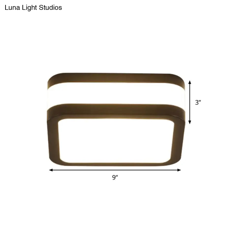 Sleek Black/White Cuboid Led Ceiling Light With Simple Style And Acrylic Finish In Warm/White