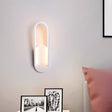 Sleek Black/White Sloped Half-Oblong Sconce Minimalist Acrylic Led Wall Light In Warm/White -