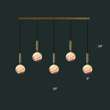 Sleek Brass Ball Pendant Light For Open Kitchen - Simplicity Glass Ceiling Fixture 5 / Tan