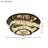Sleek Chrome Geometric Ceiling Flushlight With Crystal Rectangle Shade - Minimalist Design