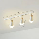 Sleek Cone Spotlight Track Lighting: Macaron Metal Semi-Flush Mount Light For Corridors 3 / White