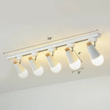 Sleek Cone Spotlight Track Lighting: Macaron Metal Semi-Flush Mount Light For Corridors 5 / White