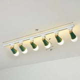 Sleek Cone Spotlight Track Lighting: Macaron Metal Semi-Flush Mount Light For Corridors 6 / Green