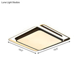Sleek Contemporary Ceiling Flush Mount Light With Integrated Led And Acrylic Shade - Black/White