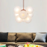 Sleek Copper Ceiling Mounted Globe Semi Flush Light With Minimalist White/Green/Blue Glass – 9