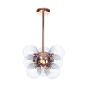 Sleek Copper Ceiling Mounted Globe Semi Flush Light With Minimalist White/Green/Blue Glass – 9