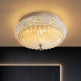 Sleek Crystal Beaded Led Flush Mount Ceiling Lamp - 14’/18’ Wide White/Warm Light White / 14’ Warm