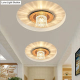 Sleek Crystal Cylinder Led Flush Mount Spotlight For Hallway Lighting