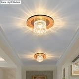 Sleek Crystal Cylinder Led Flush Mount Spotlight For Hallway Lighting