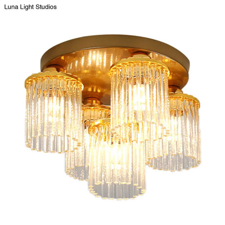 Sleek Crystal Rod Ceiling Light Fixture - Postmodern Semi Flush Mount Lamp (5/10/12 Heads)