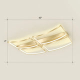 Sleek Curved Frame Flush Mount Led Ceiling Light For Modern Living Spaces Gold / 43’ Warm