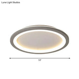 Sleek Disc-Shaped Led Bedroom Flush Mount Ceiling Light In Grey/White Multiple Sizes Available