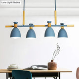 Sleek Dome Shade Island Pendant Light With Metallic Finish - Ideal For Dining Rooms