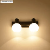 Sleek Dome Vanity Light Fixture: Opal Glass Wall Mounted Lighting