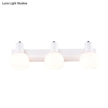 Sleek Dome Vanity Light Fixture: Opal Glass Wall Mounted Lighting