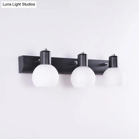Sleek Dome Vanity Light Fixture: Opal Glass Wall Mounted Lighting