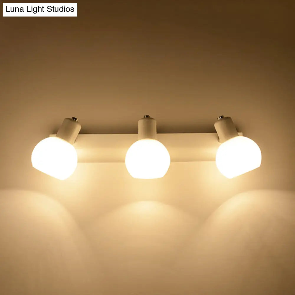 Sleek Dome Vanity Light Fixture: Opal Glass Wall Mounted Lighting