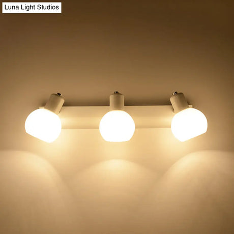 Sleek Dome Vanity Light Fixture: Opal Glass Wall Mounted Lighting