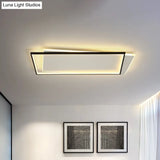 Sleek Dual Flush Mount Simplicity Acrylic Black Led Ceiling Light - Warm/White Lighting
