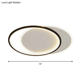 Sleek Dual Flush Mount Simplicity Acrylic Black Led Ceiling Light - Warm/White Lighting