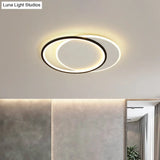 Sleek Dual Flush Mount Simplicity Acrylic Black Led Ceiling Light - Warm/White Lighting
