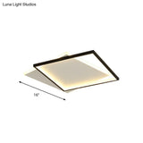 Sleek Dual Flush Mount Simplicity Acrylic Black Led Ceiling Light - Warm/White Lighting