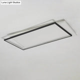 Sleek Dual Flush Mount Simplicity Acrylic Black Led Ceiling Light - Warm/White Lighting